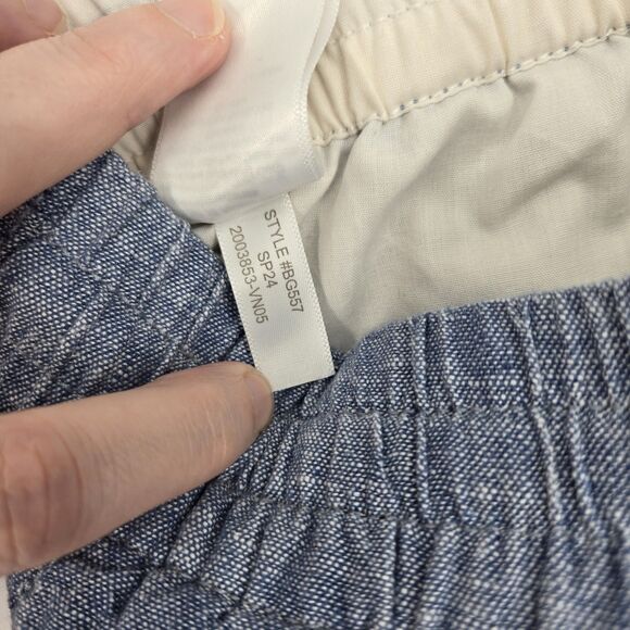 NWT J Crew Linen Blend Dock Short Teal White Mens Small - Picture 7 of 7